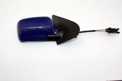 VW Polo 6N manueller mechanischer Spiegel Außenspiegel rechts mit Glas blau LD5D