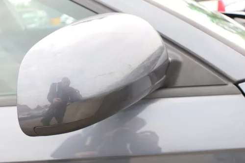 Audi A3 8P elektrischer Spiegel Außenspiegel vorne rechts grau blau LX7Z (108069)