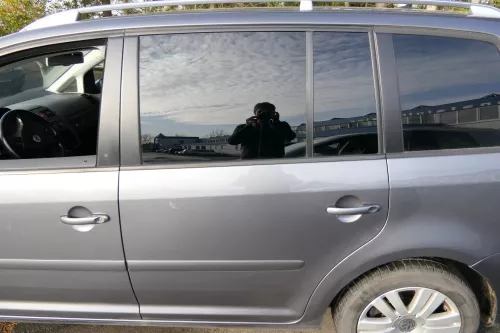 VW Touran 1T 1T3 Tür hinten links grau LD7X mit Scheibe