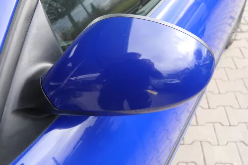 Seat Ibiza 6L mechanischer Spiegel Außenspiegel links blau LS5G (110393)