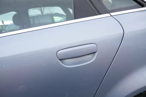 Audi A4 B6 8E Limosuine Tür hinten links silber grau blau LY7R mit Scheibe (110515)