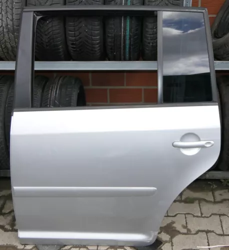 VW Touran 1T 1T3 Tür hinten links grau silber LA7W mit Scheibe