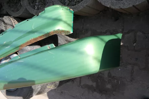 VW Polo 6N Stoßstange hinten 2-geteilte Heckstoßstange grün LA6P Stoßfänger (111307)