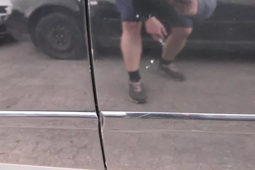 Audi A4 B6 8E Limousine Tür hinten links schwarz LY9B mit Scheibe (112078)