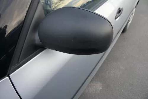 Skoda Fabia 5J mechanisch Spiegel Außenspiegel links mit Glas schwarz matt