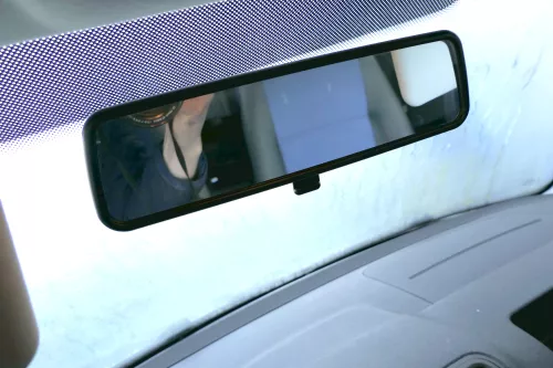 Skoda Fabia 5J Roomster Spiegel Innenspiegel schwarz