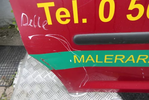 VW Caddy 3 2k Beifahrertür Tür hinten rechts rot Scheibe Schiebetür (115572)