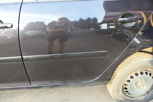 VW Golf 5 V 1K Tür Türrahmen hinten links 4/5-Türer schwarz LC9Z - mit Scheibe (115775)