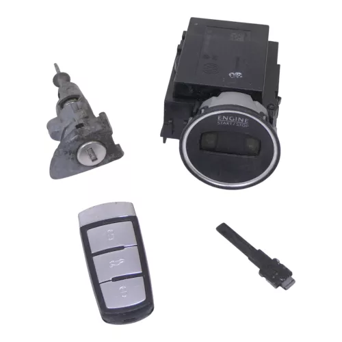 VW Passat 3C Zündschloß Schloß Zündung 1x Schlüssel 3C0905843 Q R Türschloß ## (118537)