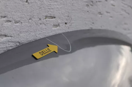 VW Passat 3BG Motorhaube Klappe vorne vorn Haube grau LD7W - Delle (119247)