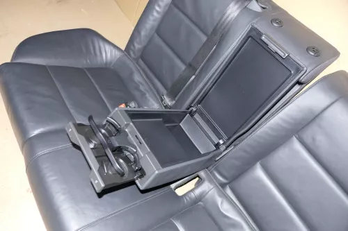 Audi A6 4F C6 Sitz Rückbank Rücksitzbank hinten 3-Punkt-Gurt schwarz Leder Sitz (120160)