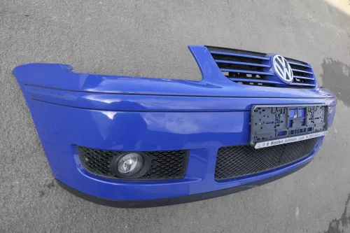 VW Polo 6N2 Stoßstange vorne Frontstoßstange Stoßfänger blau LA5C mit Grill (120643)