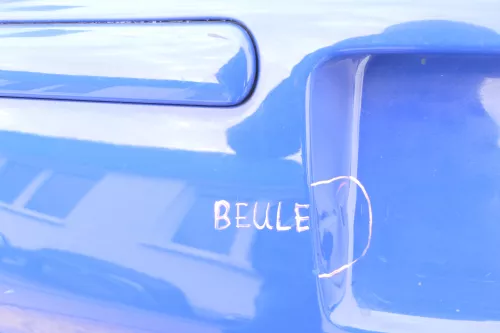 VW Polo 6N2 Stoßstange hinten Heckstoßstange Stoßfänger blau LA5C (123039)