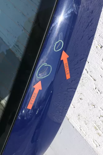 VW Passat 3B Kombi Variant Heckklappe Klappe hinten mit Scheibe blau LA5E mari (123367)