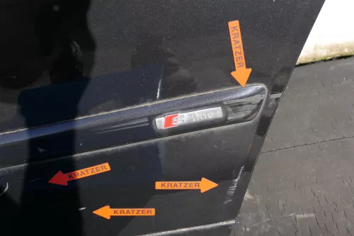 Audi A4 B6 8E Türblatt Tür hinten links schwarz LZ9W Kombi+Limo -ohne Anbauteile (123518)