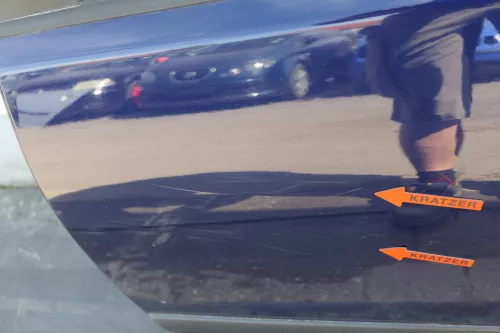 VW Polo 9N 9N3 Tür hinten links 4/5-Türer blau LB5N indigoblau - ohne Scheibe (123534)