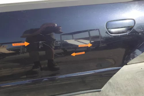 Audi A4 B5 Tür hinten links blau LZ5L (Leiste+Griff beachten) Facelift (123550)