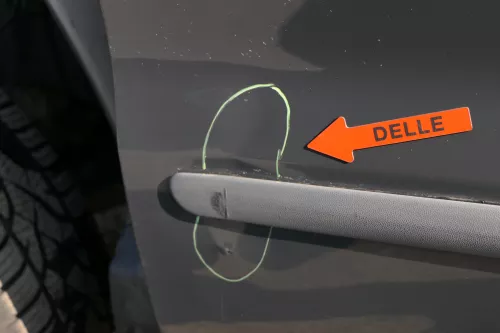 VW Fox 5Z Tür vorne links Fahrertür grau LI7F - Delle! (125200)