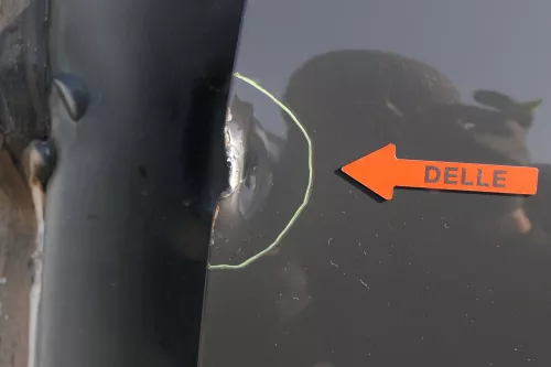 VW Fox 5Z Tür vorne links Fahrertür grau LI7F - Delle! (125200)