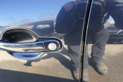 Audi A2 8Z Tür nu das Türblatt vorne links blau LZ5Q - ohne Anbauteile (125841)