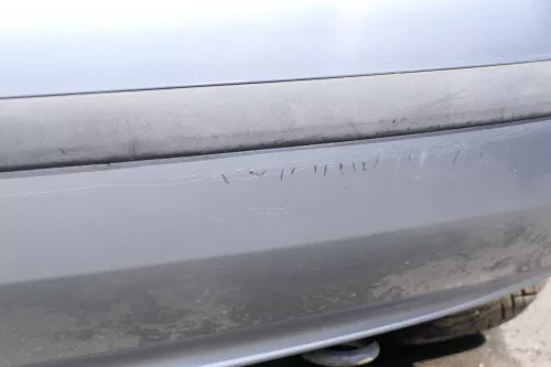 Skoda Fabia 6Y Schrägheck Stoßstange hinten Heckstoßstange silber grau LF7U (126629)