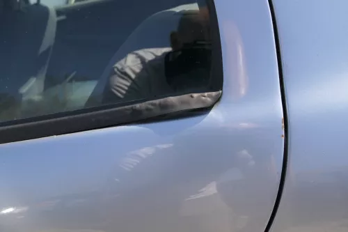 Skoda Fabia 6Y Limousine Stufenheck Tür hinten links grau silber LF7U (126635)