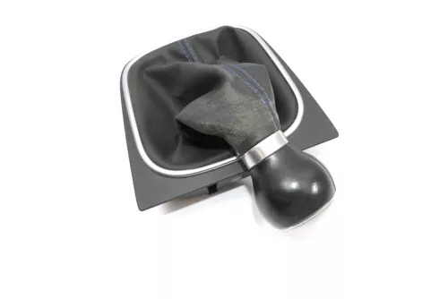 VW Golf 5 Schaltknauf Schaltsack Schaltung Schaltknüppel 5-Gang blaue Nähte