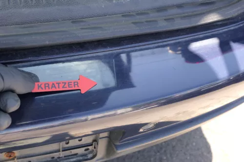 VW Golf 5 1K Limousine Stoßstange hinten Heckstoßstange blau LA5G perlblau PDC (128327)