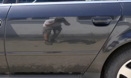 Audi A6 4B C5 Tür nur Türblatt hinten links schwarz LZ9W ebonyscharz