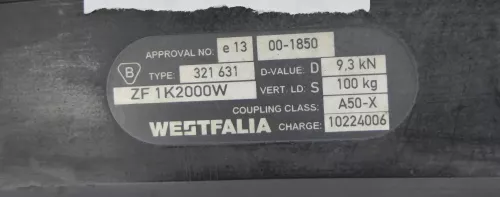 VW Golf Kombi Variant starr starre feste Anhängerkupplung Westfalia 321 631 (129731)
