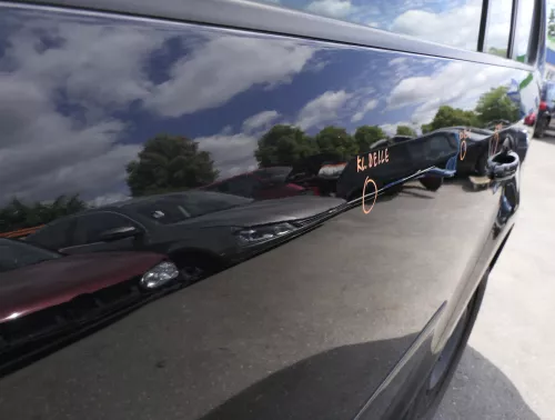 VW Touran 1T 1T3 Tür hinten links schwarz LC9Z metallic ohne Anbaueteile (129967)