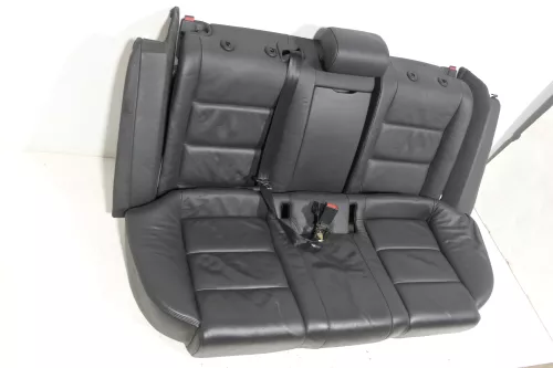 Audi A6 4F C6 Sitz Rückbank Rücksitzbank hinten 3-Punkt-Gurt schwarz Leder Sitze (130647)