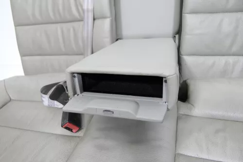 Audi A6 4B Avant Kombi Rückbank Rücksitzbank Sitz Rücksitz Leder grau (141529)