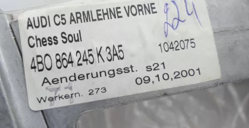 Audi A6 4B C5 Original Mittelarmlehne Armlehne Mitte MAL 4B0864245K onyx (143040)