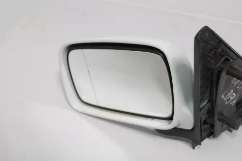 VW Polo 6N manueller manuell Spiegel Außenspiegel links mit Glas weiß LB9A