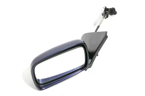 VW Polo 6N manueller manuell Spiegel Außenspiegel links mit Glas blau LN5Y