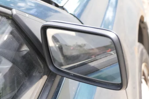 VW Golf 3 Vento mechanisc Spiegel Außenspiegel rechts Glas schwarz matt original (143479)