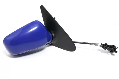 VW Polo 6N manueller manuell Spiegel Außenspiegel rechts blau & Glas (143610)