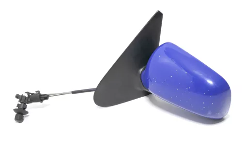 VW Polo 6N manueller manuell Spiegel Außenspiegel links hell blau & Glas (143685)