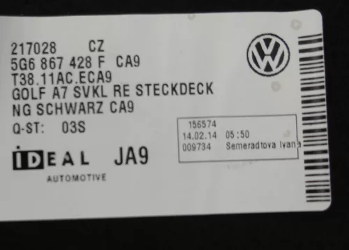 VW Golf 7 5G Abdeckung Verkleidung Kofferraum hinten rechts 5G6867428F (144850)