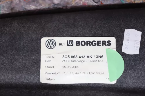 Passat 3C Limousine Laderaumabdeckung Hutablage Kofferraum schwarz (145262)