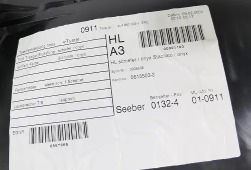 Audi A3 8L Türverkleidung Verkleidung Tür hinten links 4/5-Türer schiefer onyx (145721)