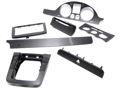 Passat 3C Mittelkonsole Verkleidung Klappe Abdeckung Dekor dunkel schwarz matt (145872)