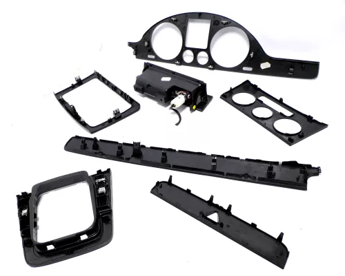 Passat 3C Mittelkonsole Verkleidung Klappe Abdeckung Dekor dunkel schwarz matt (145872)