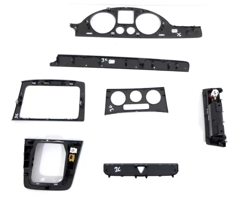 VW Passat 3C Mittelkonsole Verkleidung Klappe Abdeckung Dekor dunkel grau (145873)