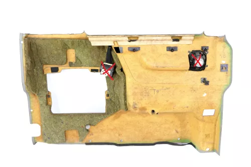 VW T4 Verkleidung Abdeckung Seite hinten rechts grau Multivan Klappe -ohneGurt (146635)