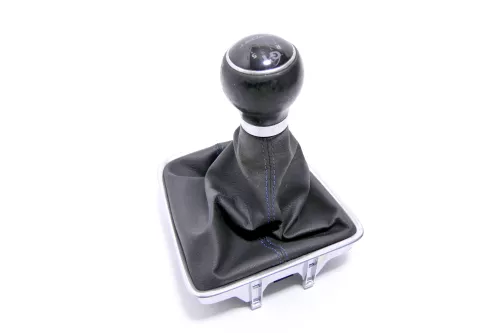 VW Golf Plus 5M Schaltknauf Schaltsack Schaltung Schaltknüppel 6-Gang Leder blau (146983)