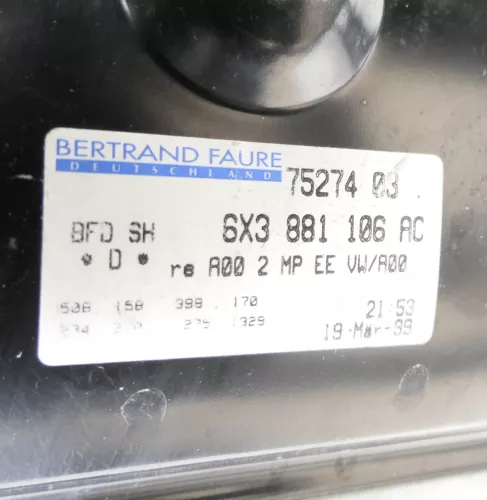 Arosa Lupo Sitz vorne rechts Beifahrersitz Höhenverstellung schwarz gelb (147187)