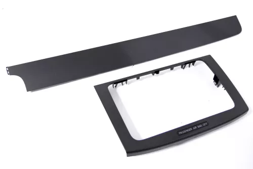 VW Passat 3C Mittelkonsole Verkleidung um Radio Abdeckung Dekor titan silber 45T (148748)