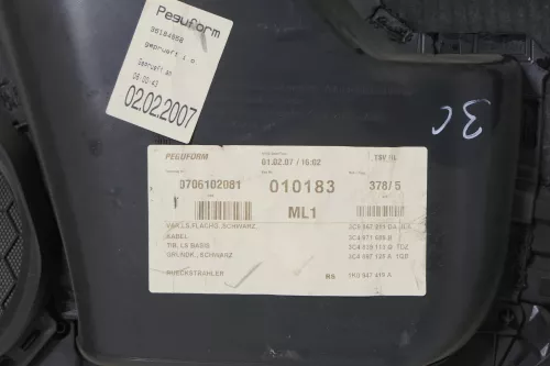 VW Passat 3C Kombi Türverkleidung Verkleidung Tür hinten links schwarz (148782)